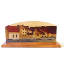 Range courrier en bois, marqueterie Ornans