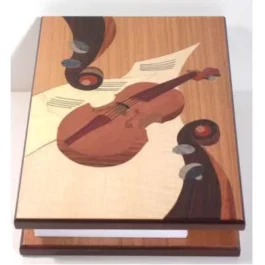 Bloc de correspondance en bois marqueterie "Violon"