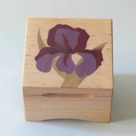 Boîte à musique avec marqueterie "Iris Violet"