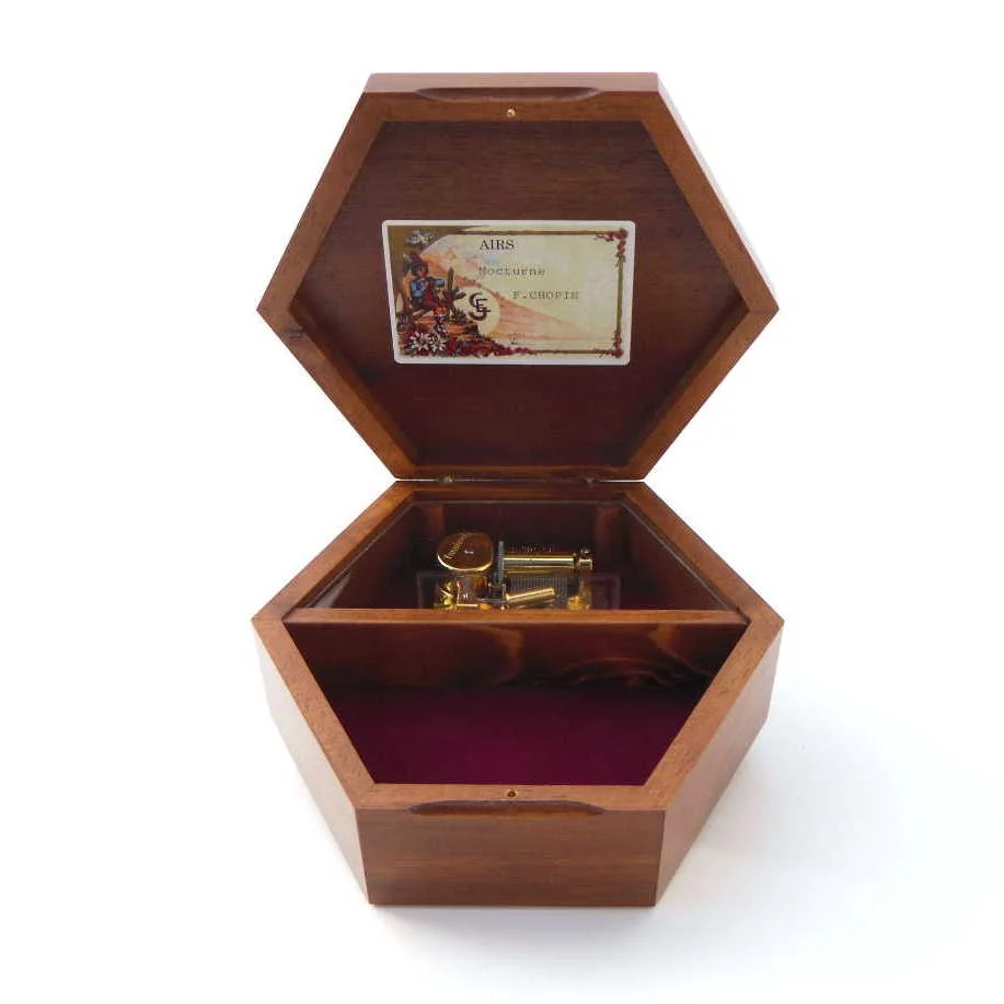 Boite A Musique Danseuse Hexagonale Decor En Marqueterie Ref Pl2 Bois Plaisir