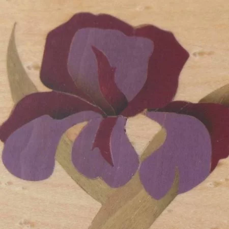 Coffret à bijoux, marqueterie "Iris violet"