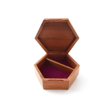 Coffret à bijoux hexagonal ouvert PL