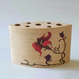 Pots à crayons en bois marqueté