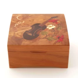 Coffret à bijoux bombé - marqueterie "Violon" Li 4