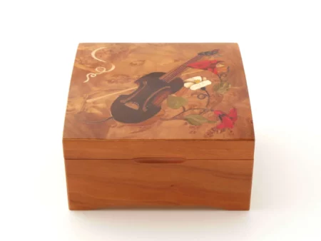 Coffret à bijoux bombé - marqueterie "Violon" Li 4