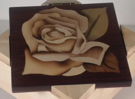 coffret à bijoux "rose blanche"