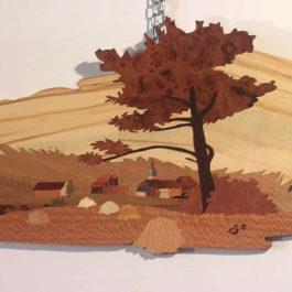 Tableau en marqueterie "fenaisons"