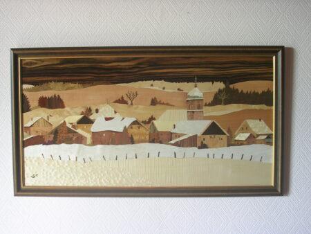 Tableau en marqueterie "Panorama du Haut-Doubs"