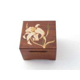 Coffret à bijoux - marqueterie "fleur blanche" C4