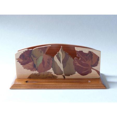 Range courrier en bois, marqueterie "feuilles d'automne" R6