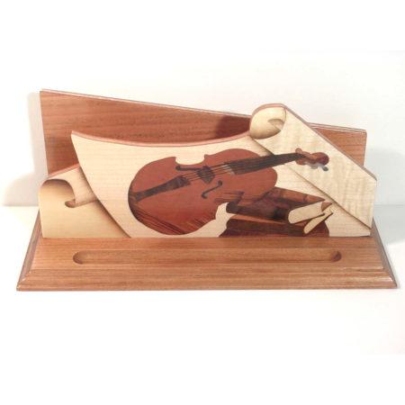 Range courrier en bois, marqueterie "violon" R3