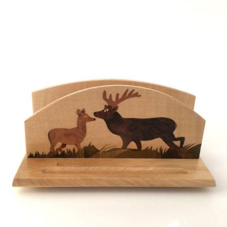 Range courrier en bois, marqueterie "zebres" - R1