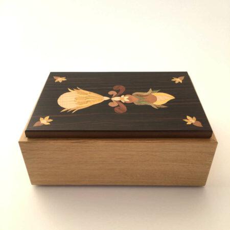 coffret à bijoux - marqueterie "boutons d'or" réf Lu4