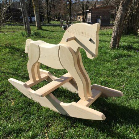 Cheval à bascule en bois naturel