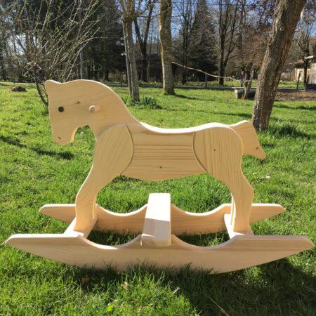 Cheval à bascule en bois naturel