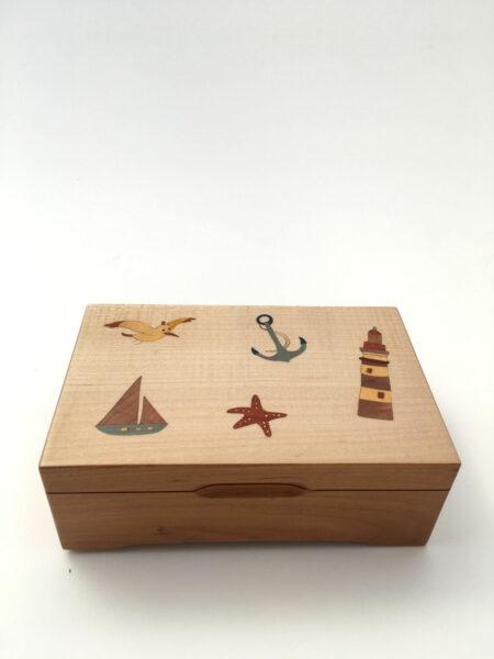 Coffret en marqueterie "océan"