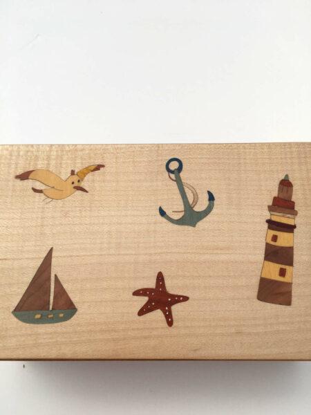 Coffret en marqueterie "océan"